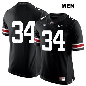 Men's NCAA Ohio State Buckeyes Owen Fankhauser #34 College Stitched No Name Authentic Nike White Number Black Football Jersey OZ20P50BQ